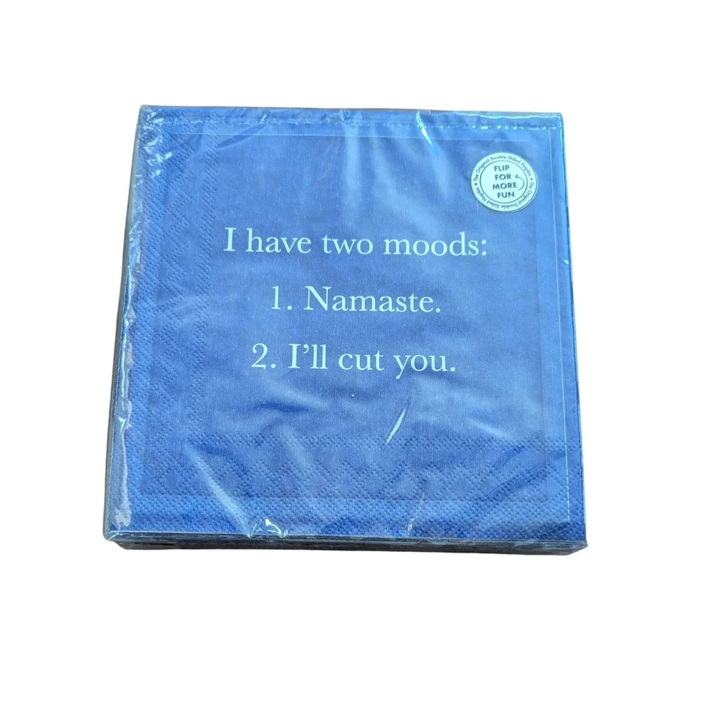 Drinks On Me Coasters Funny Cocktail Napkins Two Moods Namaste 20 Count